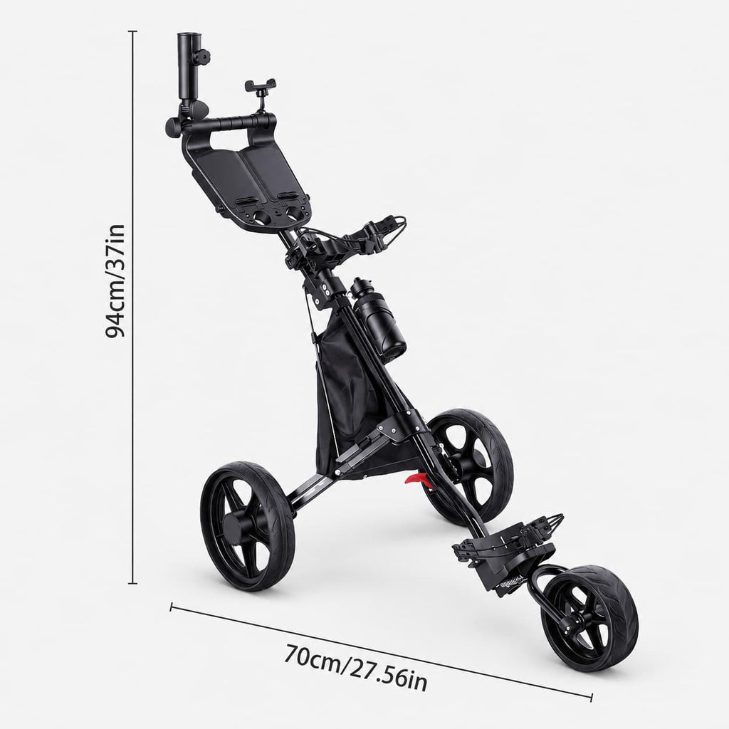 Golf Push Cart 3-Wheel Foldable