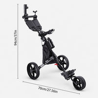 Golf Push Cart 3-Wheel Foldable