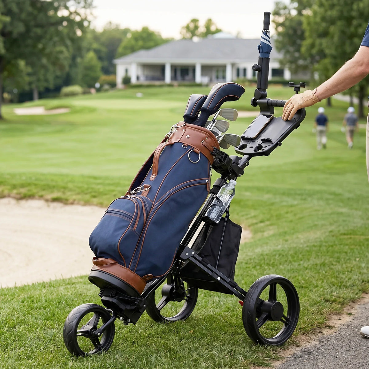 Golf Push Cart 3-Wheel Foldable
