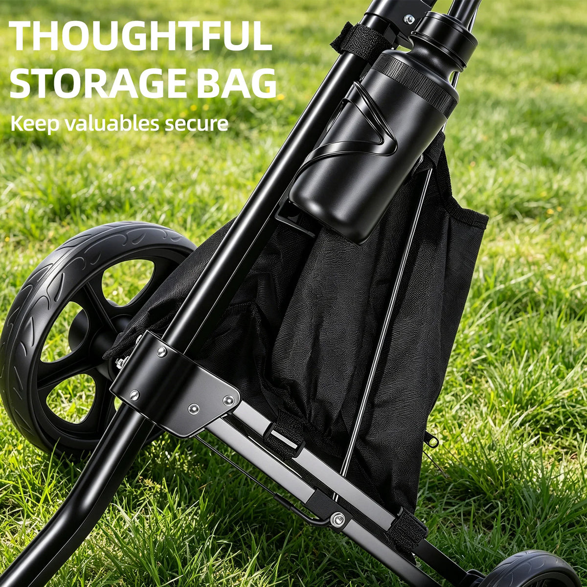 Golf Push Cart 3-Wheel Foldable